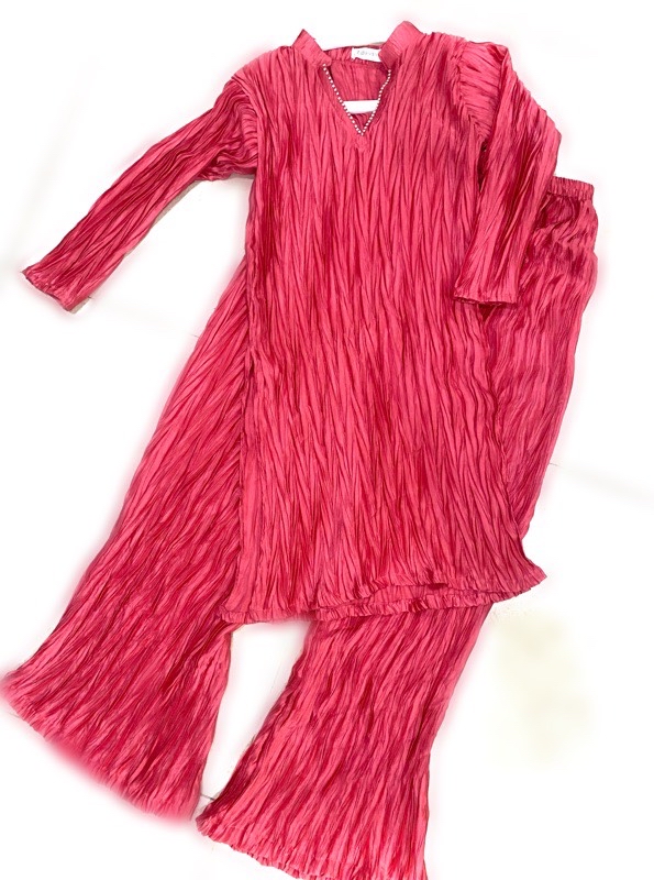 Pleated Pink Co-ord set