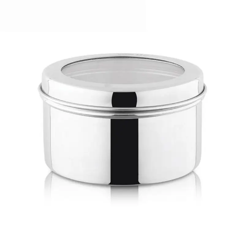 Storage Box Stainless Glass Lid