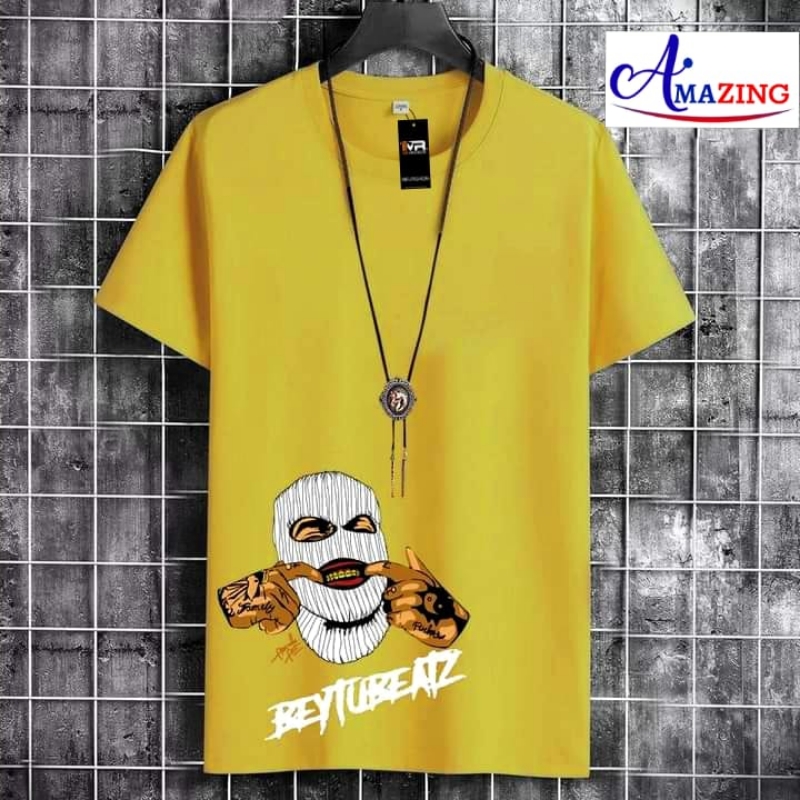 LATEST Printed Cotton Jersey Fabric Multicolours T-Shirt For Men