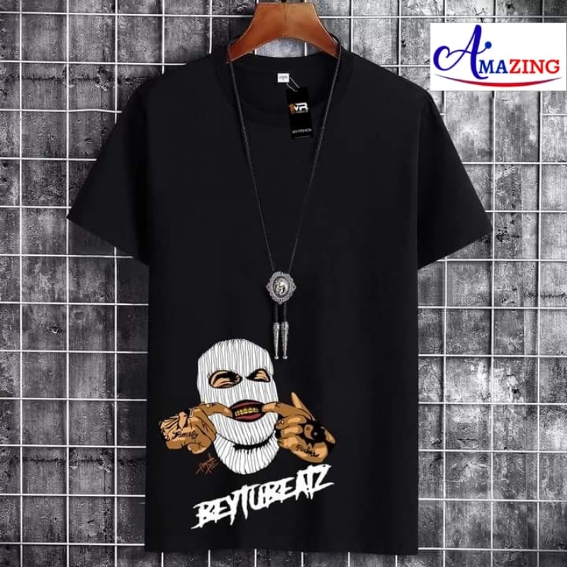 LATEST Printed Cotton Jersey Fabric Multicolours T-Shirt For Men