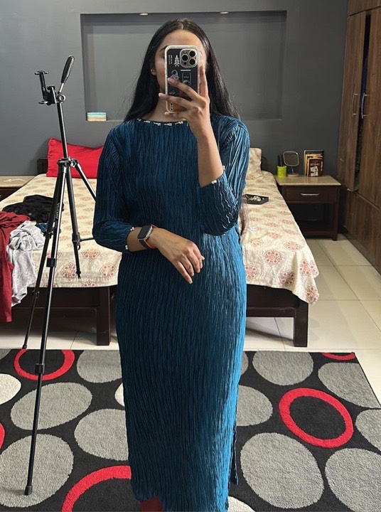 Teal long dress