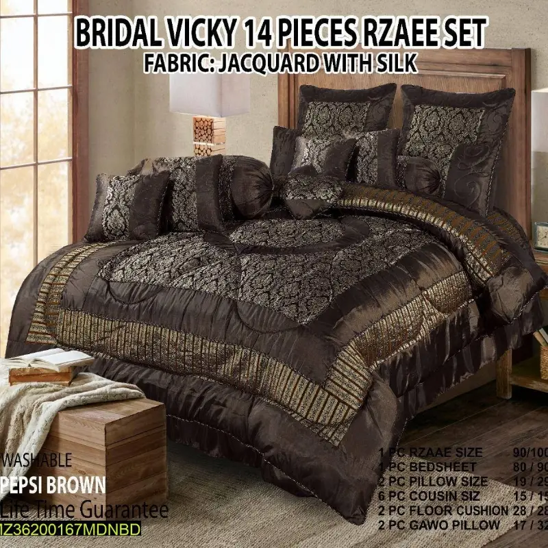 14 pcs double bed Bridal Set