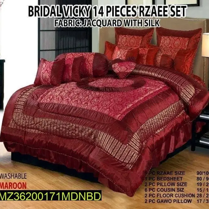 14 pcs double bed Bridal Set