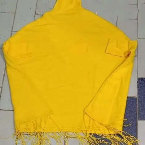 Women's stitched Fleece plain Poncho