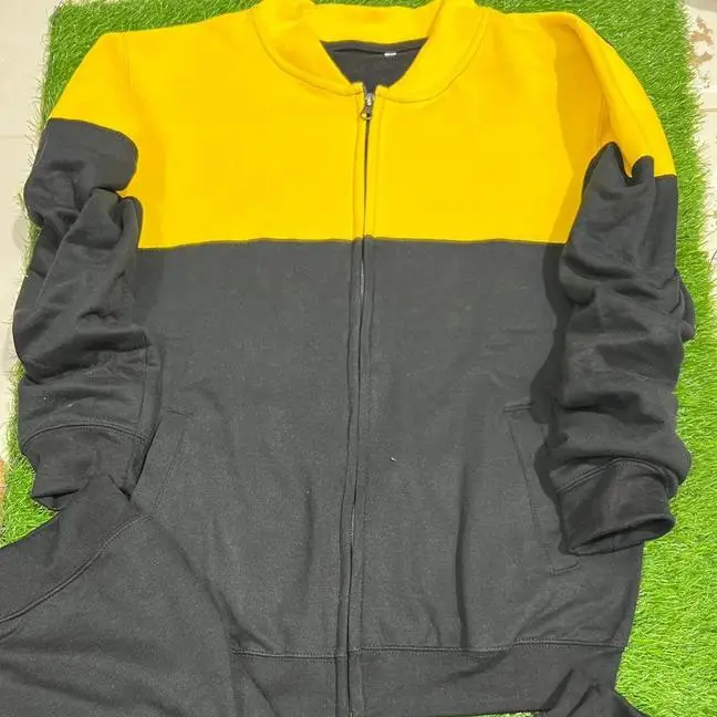 2pcs Men's stitched Fleece plain track suut