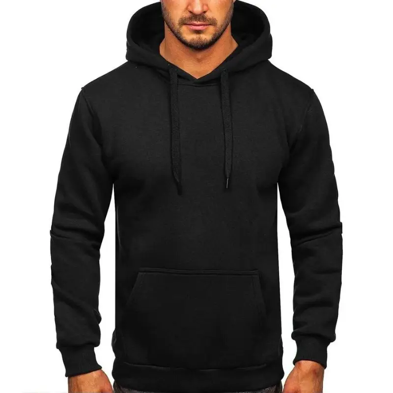 Men's stitched Fleece plain Hoodie