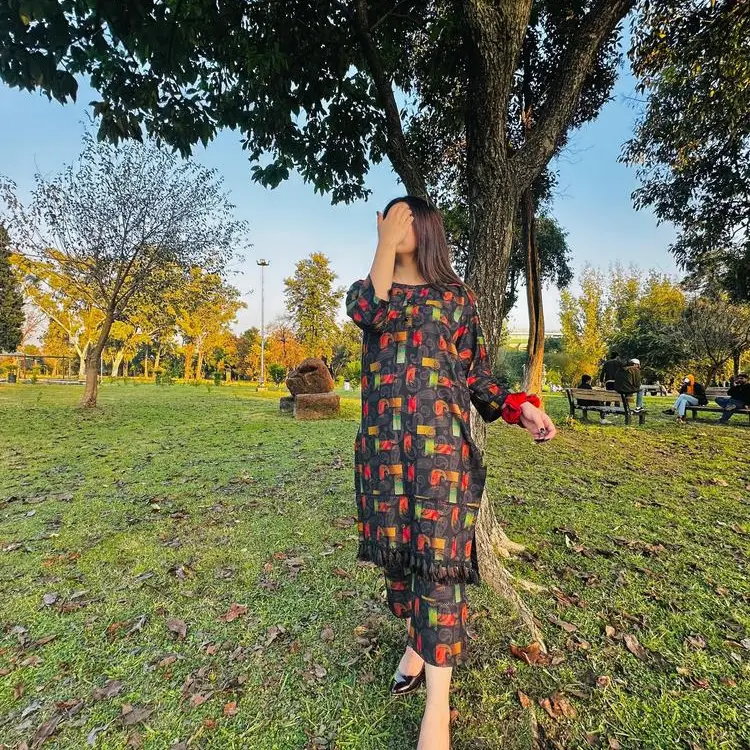 2pcs women's stitched Dhanak Digital printedsuit