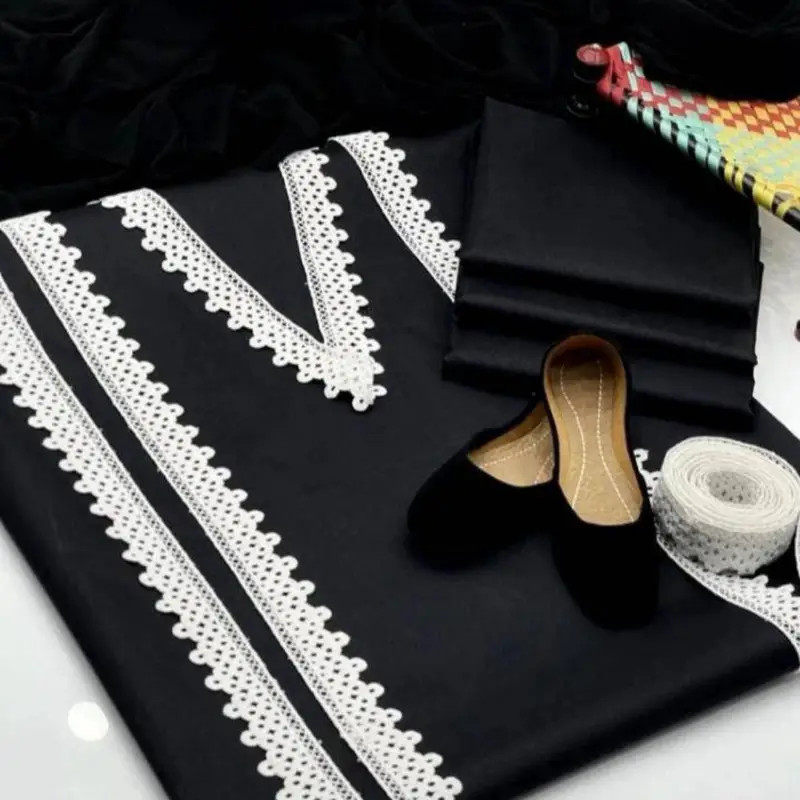 3Pcs Women's Unstitched lawn plain suit