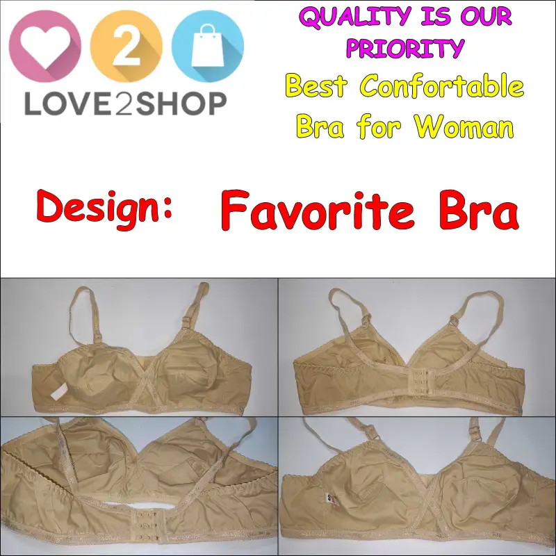 Pack Of 1 - Cotton Bra for Women - Full Non-Padded Cup Shape Bra - Wire Free Bra - Durable Quality in Beautiful Different Designs