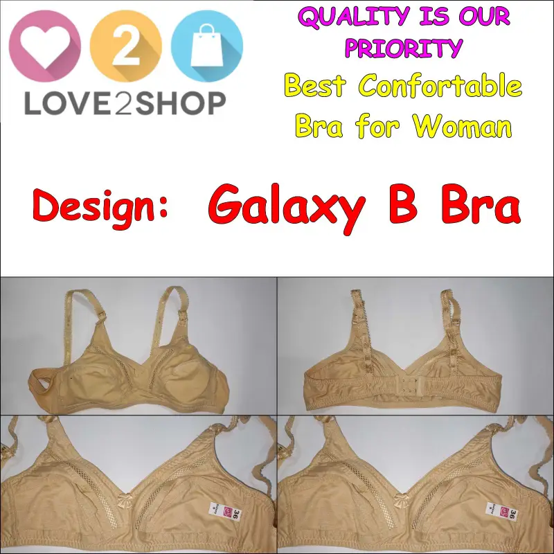 Pack Of 1 - Cotton Bra for Women - Full Non-Padded Cup Shape Bra - Wire Free Bra - Durable Quality in Beautiful Different Designs