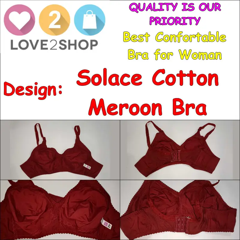 Pack Of 1 - Cotton Bra for Women - Full Non-Padded Cup Shape Bra - Wire Free Bra - Durable Quality in Beautiful Different Designs