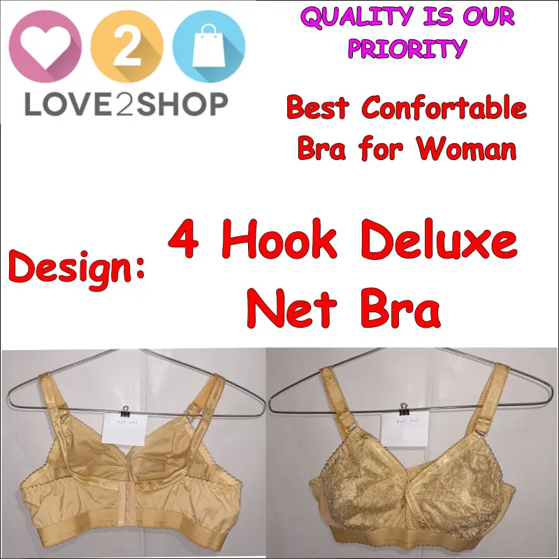 Pack Of 1 - Cotton Bra for Women - Full Non-Padded Cup Shape Bra - Wire Free Bra - Durable Quality in Beautiful Different Designs