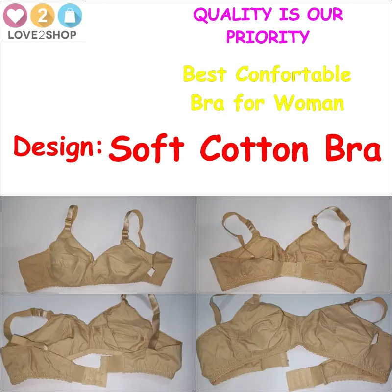 Pack Of 3 - Cotton Bra for Women - Full Non-Padded Cup Shape Bra - Wire Free Bra - Durable Quality in Beautiful Different Designs