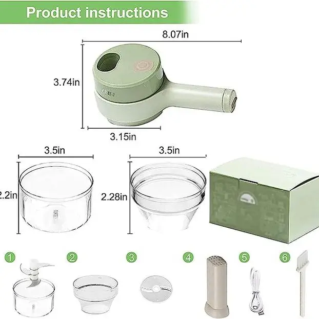 Portable Electric Cordless Multi-function Small Food Chopper for Kitchen