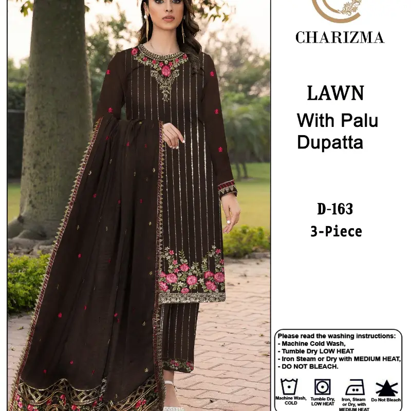 Fancy Morning Show Variety Lawn Cotton 3PC Fully Embroidered.  Shirt, Duppta and Trouser  Embroidered 3pc Unstiched Suit