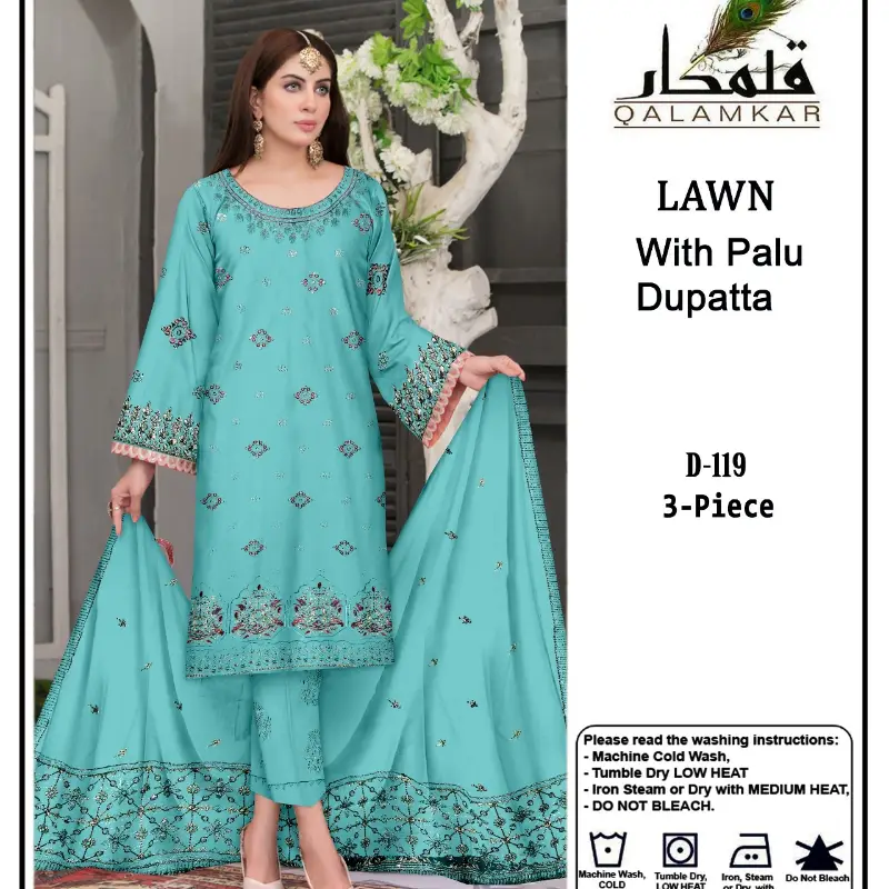 Fancy Morning Show Variety Lawn Cotton 3PC Fully Embroidered.  Shirt, Duppta and Trouser  Embroidered 3pc Unstiched