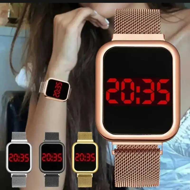 Digital LED Display, Touch Display Time, Magnetic Strap