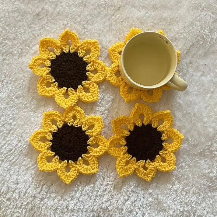 Pack of 6 Sunflower Coasters