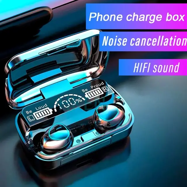 TWS M10 Wireless Bluetooth Headset 5.3 Earphones Bluetooth Headphones with Mic Earbuds 3200mAh Charger Box LED Display Fone