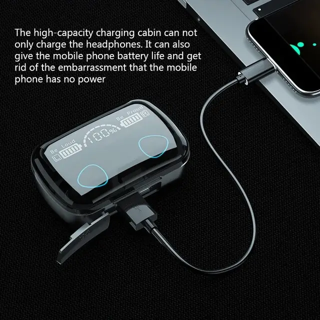 TWS M10 Wireless Bluetooth Headset 5.3 Earphones Bluetooth Headphones with Mic Earbuds 3200mAh Charger Box LED Display Fone