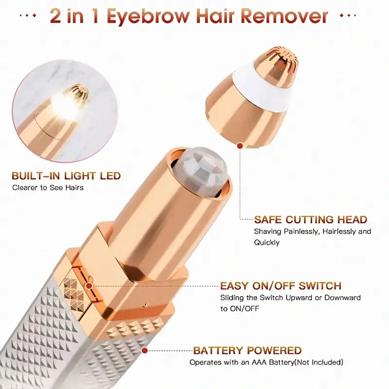 2 in 1 eyebrow and facial hair remover