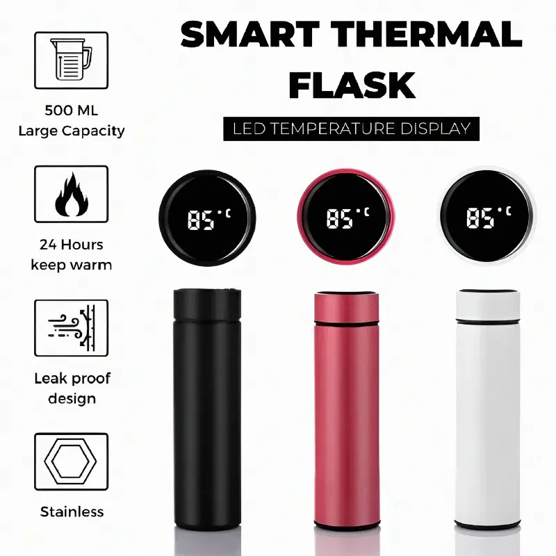 500ml smart thermos water bottle