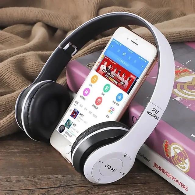 P47 Bluetooth Foldable Headset with Microphone Support Fm Radio TF for PC Smartphone and Tablet