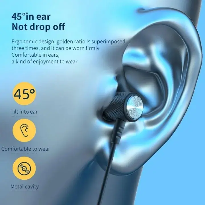 Original Wireless Earbuds In Ear Headphones Bluetooth Earphone Neckband Hanging Ear Soft Silicone Sport Earbuds HD Stereo Headset handsfree Magnetic