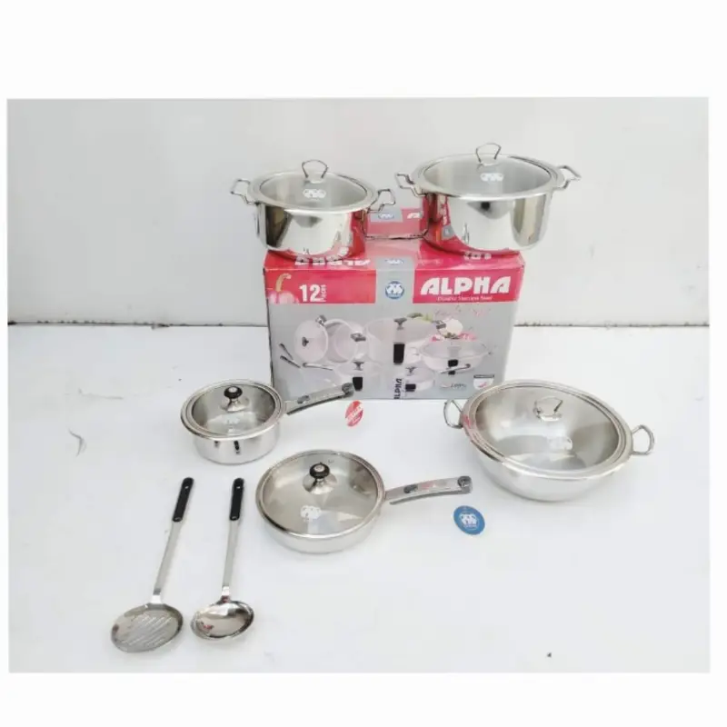 Alpha Stainless Steel Cookware Set 12 Pcs