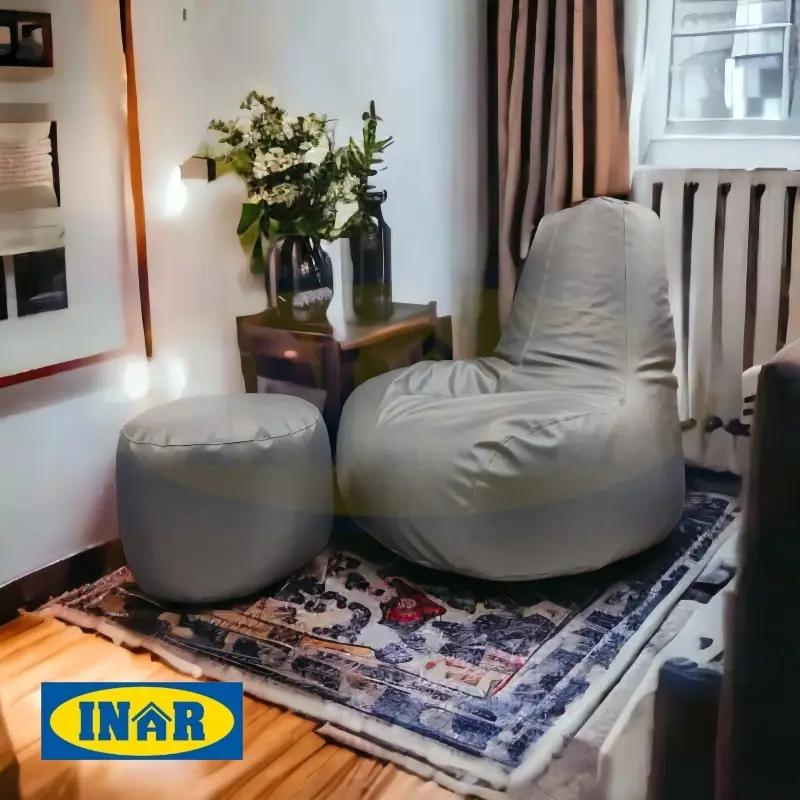 High Back Comfy Bean Bag Leatherite with Foot Rest