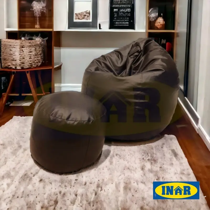 XXXL Elegant Leatherite Bean Bag with Foot Rest