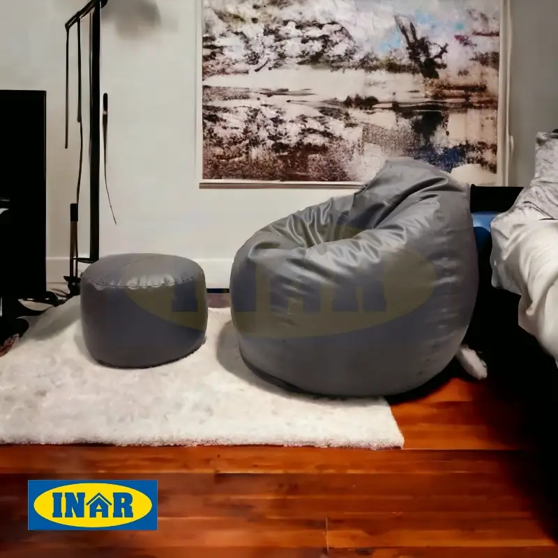 XXXL Elegant Leatherite Bean Bag with Foot Rest