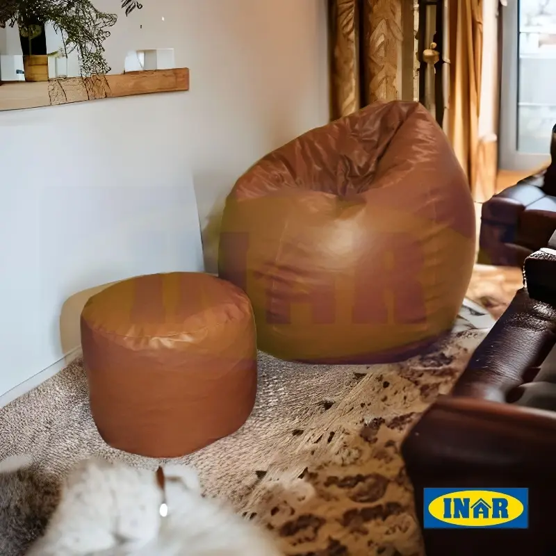 XXXL Elegant Leatherite Bean Bag with Foot Rest