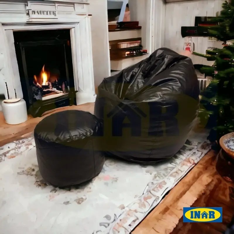 XXXL Elegant Leatherite Bean Bag with Foot Rest