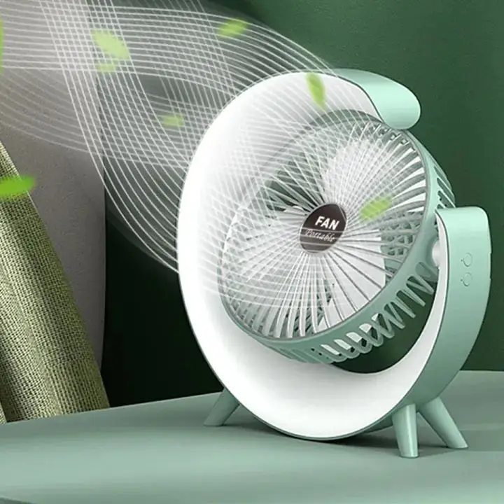 USB Charging Colorful Running Horse Lamp Standing Fan Portable Charging Small Fan