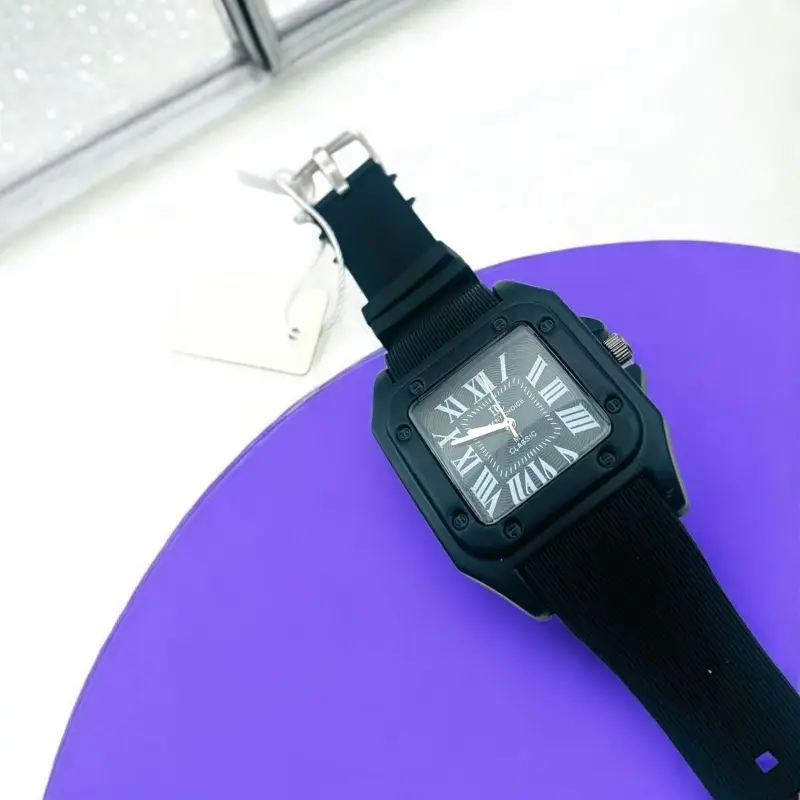 DC Square Dial Silicone Straps Mens Watch