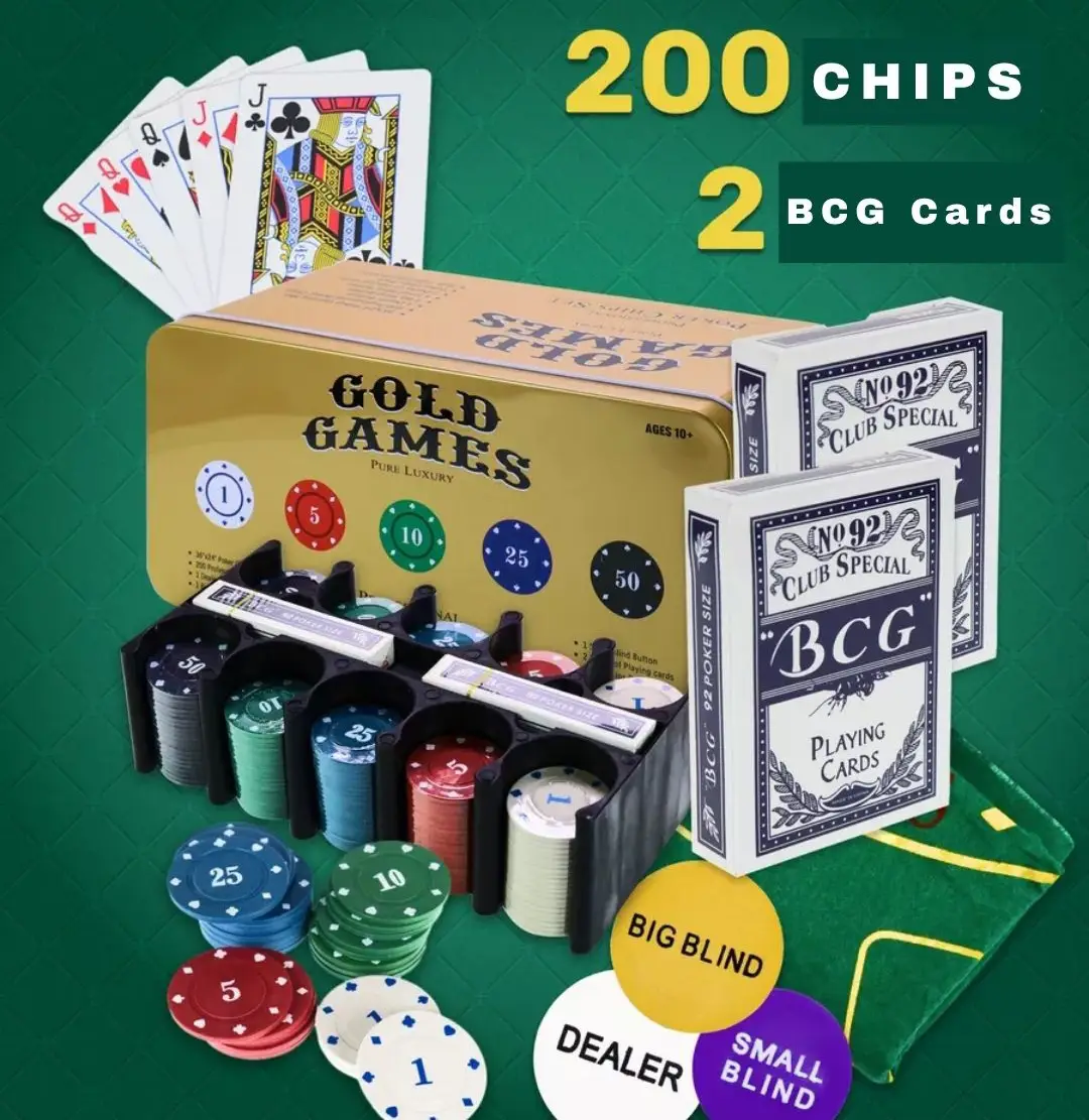 GOLD GAMES Poker Tin - 200 Chips