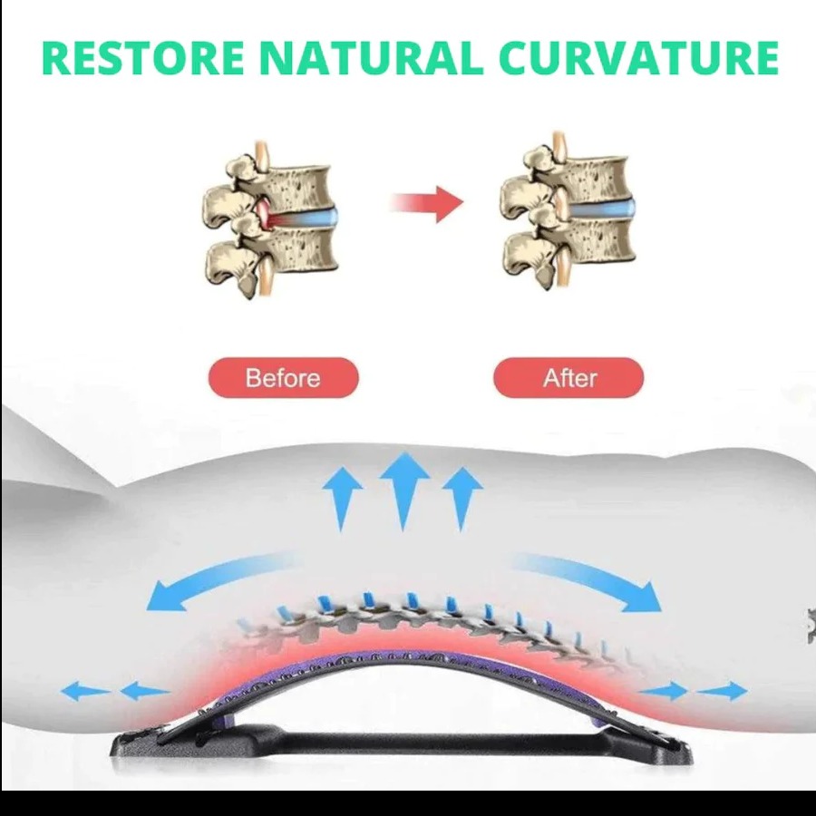 Magic Back Stretcher Lumbar Support Device For Upper And Lower Back Pain Relief