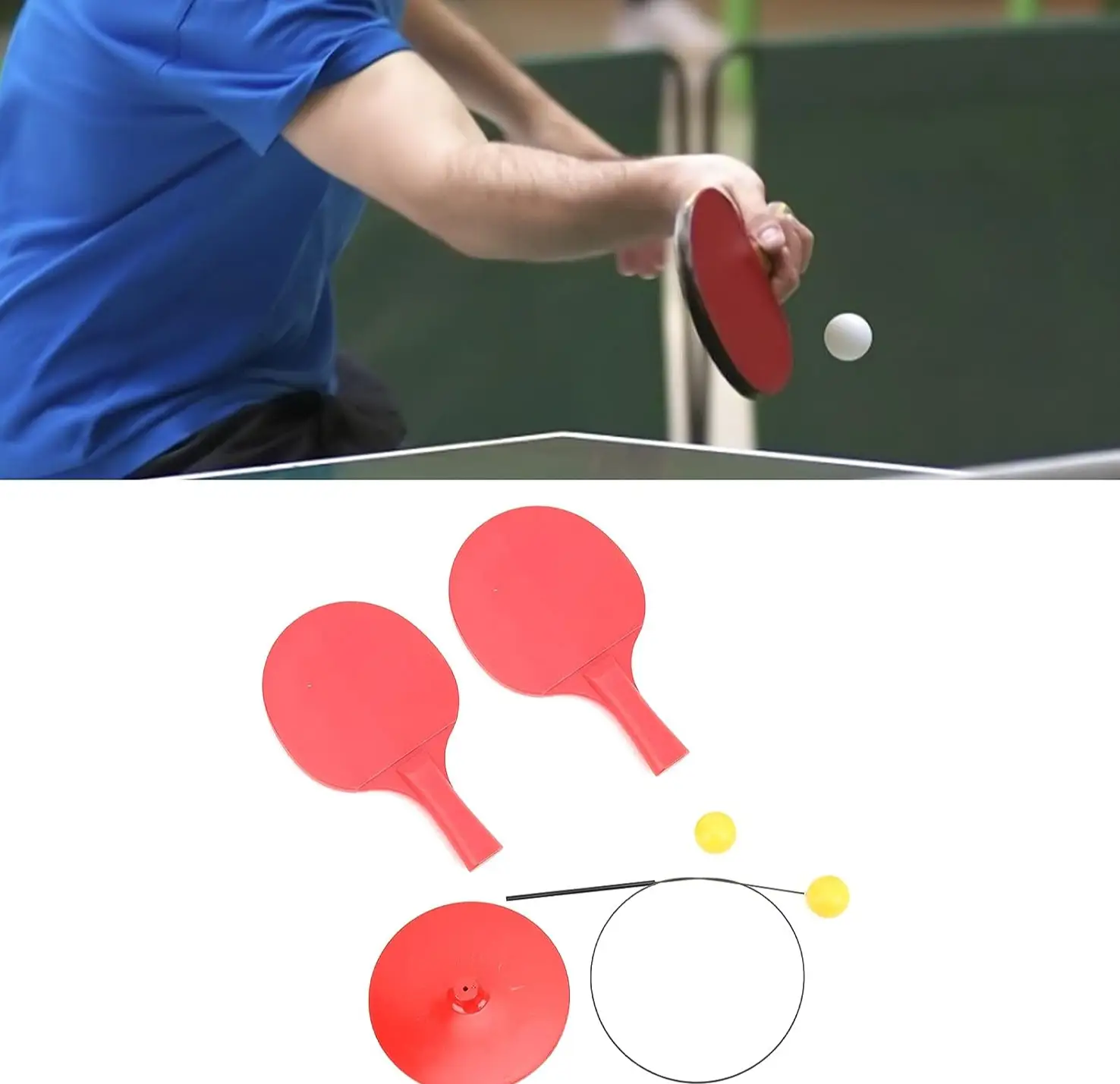 Elastic Soft Axis Pong Trainer Indoor Training Table Tennis