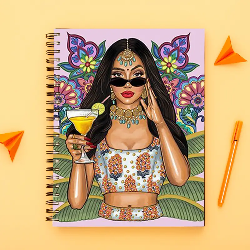 Girls collection-Spiral notebook for Girls-A5 size -Printed cover back & front