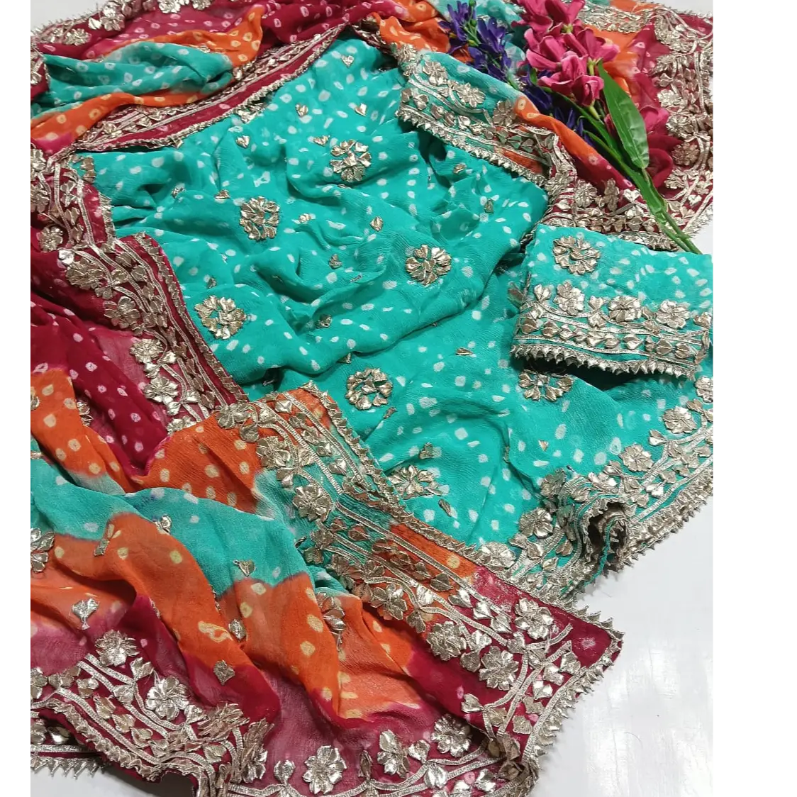 Chunri LCD Gotta 2PC Suit  Pure PK Karinkal Chiffon | Royal Festive Edition