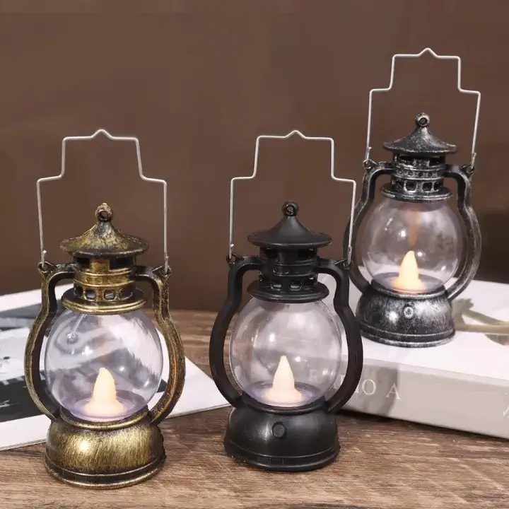 Retro Led Oil Lamp Pot-shaped Candle Light Portable Night Lights Ornament For Bedroom Decoration