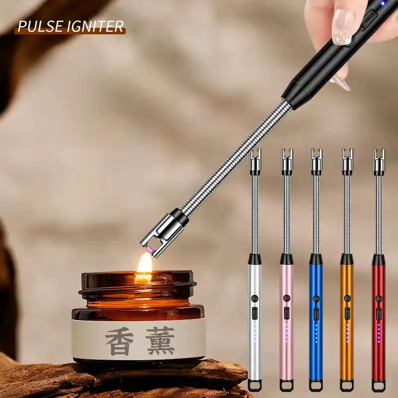 Windproof Kitchen Electric USB Lighter Long Candle BBQ Gas Stove Ignition Gun Camping Rechargeable Arc Flameless Plasma Lighter