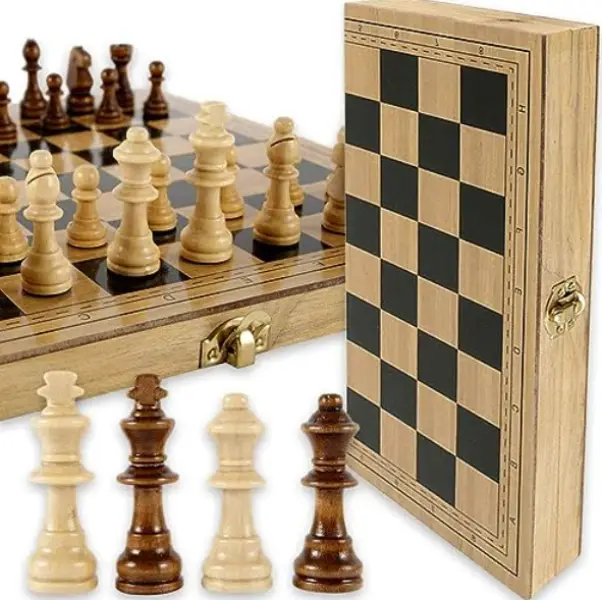 Foldable Wooden Chess Game Board Set