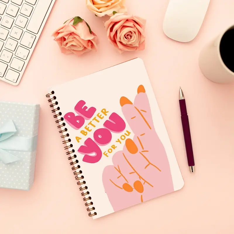 Cute Illustrated Spiral notebook for Girls-A5 size -Printed cover back & front