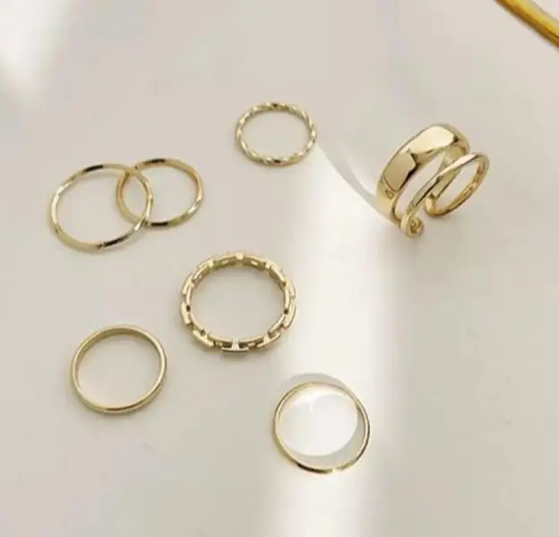 Golden Multiple Rings Set