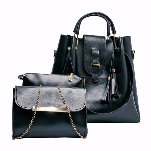 3 Pcs Women's PU Leather Plain Shoulder Bag