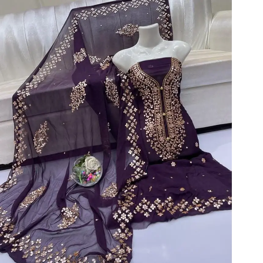  New Arrival  Elegant Hand Embroidered Gotta Jall Suit 