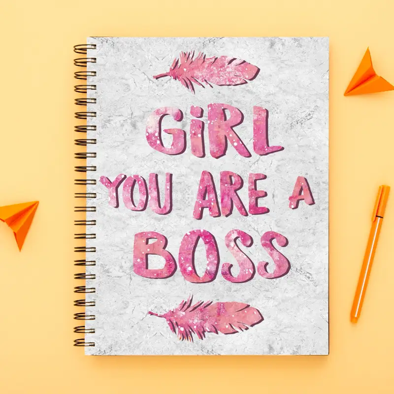 Girl Boss collection-Spiral notebook for Girls-A5 size -Printed cover back & front