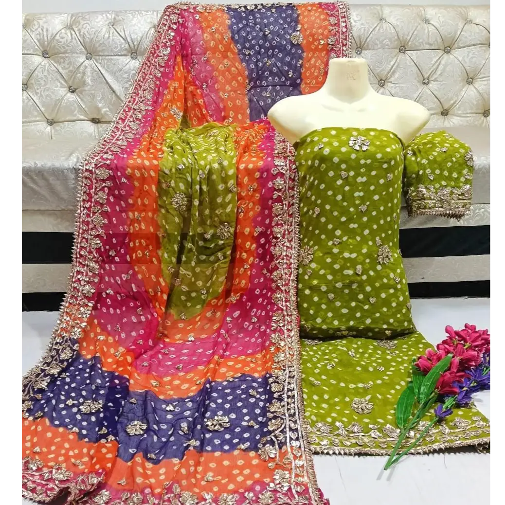 Chunri LCD Gotta 2PC Suit  Pure PK Karinkal Chiffon | Royal Festive Edition